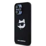 Husa pentru iPhone 15 Pro Max, Karl Lagerfeld Silicone MagSafe (KLHMP15XSCHPPLK), negru
