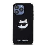 Husa pentru iPhone 15 Pro Max, Karl Lagerfeld Silicone MagSafe (KLHMP15XSCHPPLK), negru