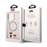 Husa pentru iPhone 14 Pro, Karl Lagerfeld Hardcase MagSafe (KLHMP14LHKCP), roz