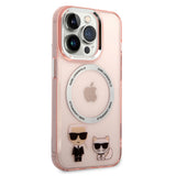 Husa pentru iPhone 14 Pro, Karl Lagerfeld Hardcase MagSafe (KLHMP14LHKCP), roz