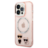 Husa pentru iPhone 14 Pro, Karl Lagerfeld Hardcase MagSafe (KLHMP14LHKCP), roz
