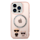 Husa pentru iPhone 14 Pro, Karl Lagerfeld Hardcase MagSafe (KLHMP14LHKCP), roz