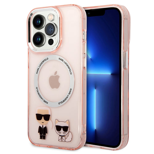 Husa pentru iPhone 14 Pro, Karl Lagerfeld Hardcase MagSafe (KLHMP14LHKCP), roz