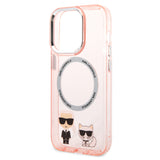 Husa pentru iPhone 14 Pro, Karl Lagerfeld Hardcase MagSafe (KLHMP14LHKCP), roz