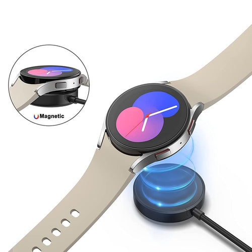 Incarcator wireless Techsuit SmartWatch Wireless Cablu de incarcare (TSC12), pentru Samsung Galaxy Watch 3/4/5/6, USB, 2.5W, cu Suport de birou, negru