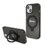 Husa pentru iPhone 15, Guess Ring Stand Script Glitter MagSafe (GUHMP15SHRSGSK), negru