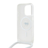 Husa pentru iPhone 15 Pro Max, Karl Lagerfeld IML Crossbody MagSafe (KLHMP15XHCKHNT), transparenta