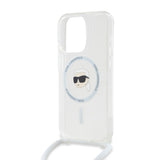 Husa pentru iPhone 15 Pro Max, Karl Lagerfeld IML Crossbody MagSafe (KLHMP15XHCKHNT), transparenta