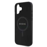 Husa pentru iPhone 16 Plus, Guess Saffiano Classic Logo MagSafe (GUHMP16MPSAHMCK), negru