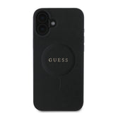 Husa pentru iPhone 16 Plus, Guess Saffiano Classic Logo MagSafe (GUHMP16MPSAHMCK), negru