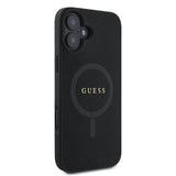 Husa pentru iPhone 16 Plus, Guess Saffiano Classic Logo MagSafe (GUHMP16MPSAHMCK), negru