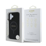 Husa pentru iPhone 16 Plus, Guess Saffiano Classic Logo MagSafe (GUHMP16MPSAHMCK), negru