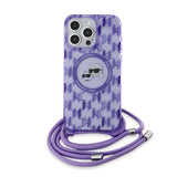 Husa pentru iPhone 15 Pro Max, Karl Lagerfeld IML Crossbody MagSafe (KLHMP15XHCKCKLCU), mov