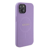 Husa pentru iPhone 15, Guess Saffiano MagSafe (GUHMP15SPSAHMCU), mov