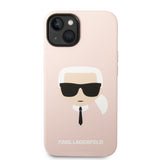Husa pentru iPhone 14 Plus, Karl Lagerfeld Silicone MagSafe (KLHMP14MSLKHLP), roz