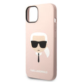 Husa pentru iPhone 14 Plus, Karl Lagerfeld Silicone MagSafe (KLHMP14MSLKHLP), roz