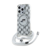 Husa pentru iPhone 15 Pro Max, Karl Lagerfeld IML Crossbody MagSafe (KLHMP15XHCKCKLCT), transparenta