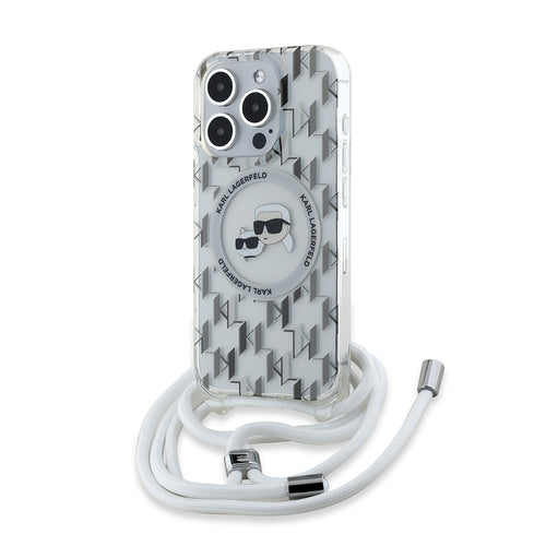 Husa pentru iPhone 15 Pro Max, Karl Lagerfeld IML Crossbody MagSafe (KLHMP15XHCKCKLCT), transparenta