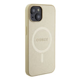 Husa pentru iPhone 15 Plus, Guess Saffiano MagSafe (GUHMP15MPSAHMCB), auriu