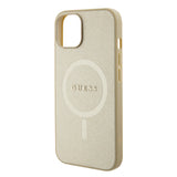 Husa pentru iPhone 15 Plus, Guess Saffiano MagSafe (GUHMP15MPSAHMCB), auriu