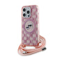 Husa pentru iPhone 15 Pro Max, Karl Lagerfeld IML Crossbody MagSafe (KLHMP15XHCKCKLCP), roz