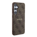 Husa pentru Samsung Galaxy S24, Guess 4G Collection Leather MagSafe (GUHMS24SG4GFRW), maro