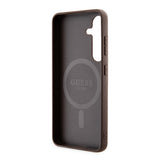 Husa pentru Samsung Galaxy S24, Guess 4G Collection Leather MagSafe (GUHMS24SG4GFRW), maro