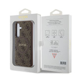 Husa pentru Samsung Galaxy S24, Guess 4G Collection Leather MagSafe (GUHMS24SG4GFRW), maro