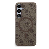 Husa pentru Samsung Galaxy S24 Plus, Guess 4G Collection Leather MagSafe (GUHMS24MG4GFRW), maro