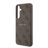 Husa pentru Samsung Galaxy S24 Plus, Guess 4G Collection Leather MagSafe (GUHMS24MG4GFRW), maro