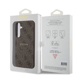 Husa pentru Samsung Galaxy S24 Plus, Guess 4G Collection Leather MagSafe (GUHMS24MG4GFRW), maro