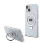 Husa pentru iPhone 15, Karl Lagerfeld Hardcase Ring Stand MagSafe (KLHMP15SHMRSKHH), alb