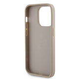 Husa pentru iPhone 15 Pro, Guess Leather Perforated 4G (GUHCP15LPSP4LGD), auriu