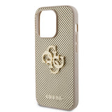 Husa pentru iPhone 15 Pro, Guess Leather Perforated 4G (GUHCP15LPSP4LGD), auriu