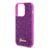 Husa pentru iPhone 15 Pro, Guess Disco Metal Script (GUHCP15LPMSDGSF), fucsia