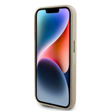 Husa pentru iPhone 15 Pro, Guess Glitter Glossy Script (GUHCP15LPGMCSD), bej