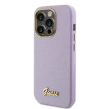 Husa pentru iPhone 15 Pro, Guess Glitter Glossy Script (GUHCP15LPGMCSL), violet