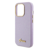 Husa pentru iPhone 15 Pro, Guess Glitter Glossy Script (GUHCP15LPGMCSL), violet