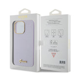 Husa pentru iPhone 15 Pro Max, Guess Glitter Glossy Script (GUHCP15XPGMCSL), violet