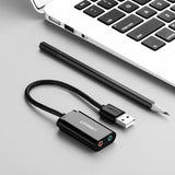 Adaptor UGREEN External Sound Adapter US205 (30724), USB2.0 to Headphone Jack, Microphone Jack, Immersive Effects