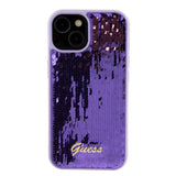 Husa pentru iPhone 15, Guess Sequin Script Metal (GUHCP15SPSFDGSU), mov