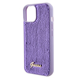 Husa pentru iPhone 15, Guess Sequin Script Metal (GUHCP15SPSFDGSU), mov