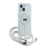 Husa pentru iPhone 15, Karl Lagerfeld IML Crossbody MagSafe (KLHMP15SHCKHNT), transparenta