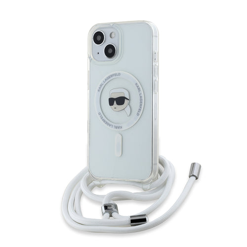 Husa pentru iPhone 15, Karl Lagerfeld IML Crossbody MagSafe (KLHMP15SHCKHNT), transparenta
