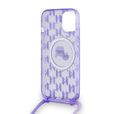 Husa pentru iPhone 15, Karl Lagerfeld IML Crossbody MagSafe (KLHMP15SHCKCKLCU), mov