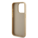 Husa pentru iPhone 15 Pro Max, Guess Saffiano Iridescent Script (GUHCP15XPSAIRSD), auriu