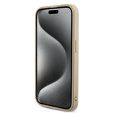 Husa pentru iPhone 15 Pro Max, Guess Saffiano Iridescent Script (GUHCP15XPSAIRSD), auriu