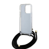 Husa pentru iPhone 15 Pro, Guess Crossbody Cord 4G Print (GUHCP15LHC4SEK), negru