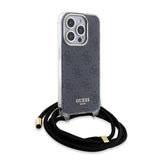 Husa pentru iPhone 15 Pro, Guess Crossbody Cord 4G Print (GUHCP15LHC4SEK), negru