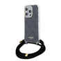 Husa pentru iPhone 15 Pro, Guess Crossbody Cord 4G Print (GUHCP15LHC4SEK), negru